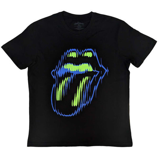 Black - Front - The Rolling Stones Unisex Adult Distorted Tongue T-Shirt