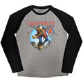 Black-Grey - Front - Iron Maiden Unisex Adult Trooper Burst Raglan T-Shirt