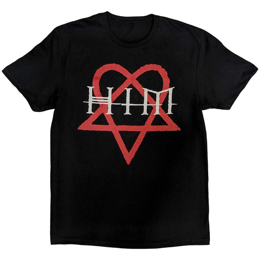 Black - Front - Him Unisex Adult Heartagram T-Shirt