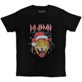 Black - Front - Def Leppard Unisex Adult Leopard Holiday T-Shirt