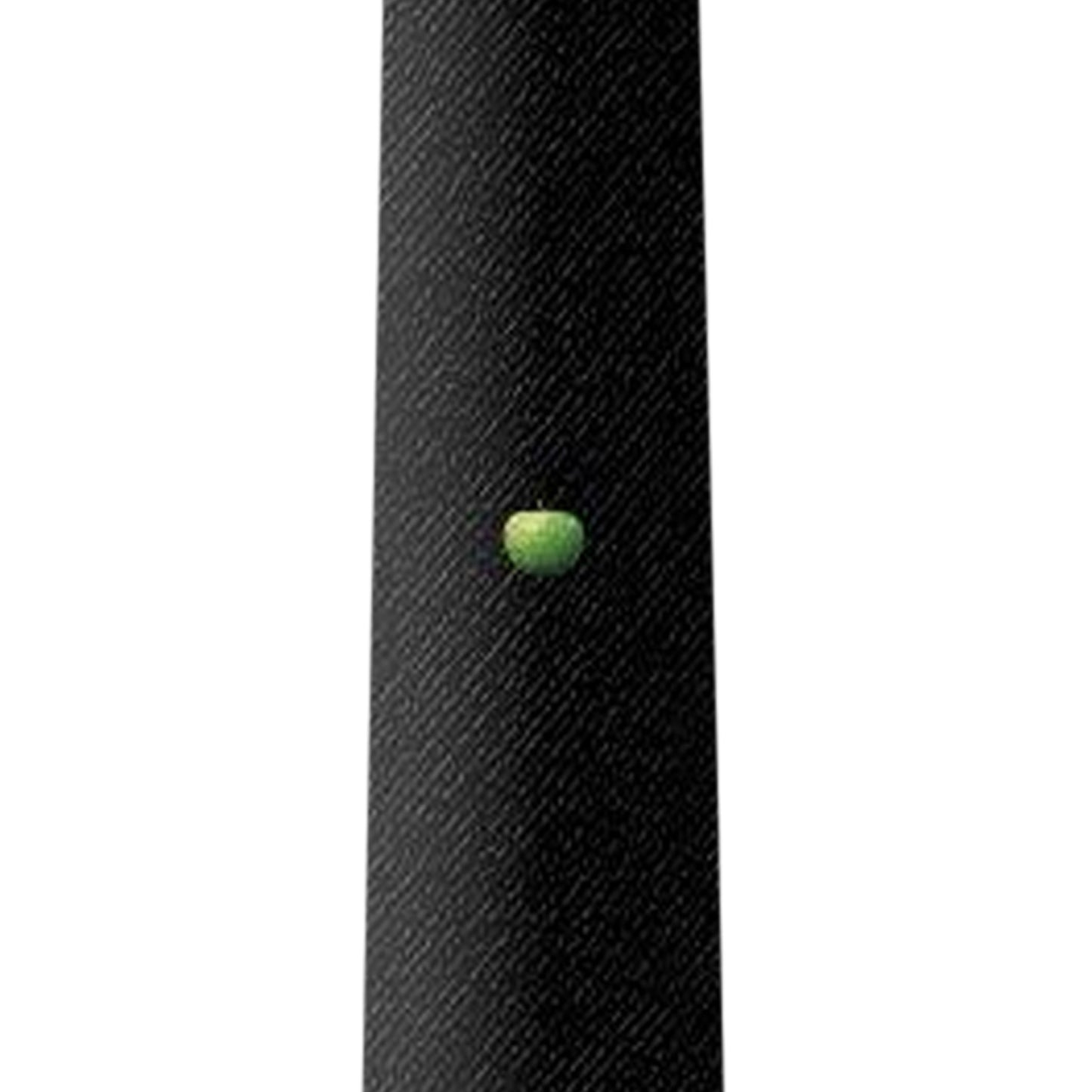 Black - Back - The Beatles Unisex Adult Apple Silk Logo Skinny Tie