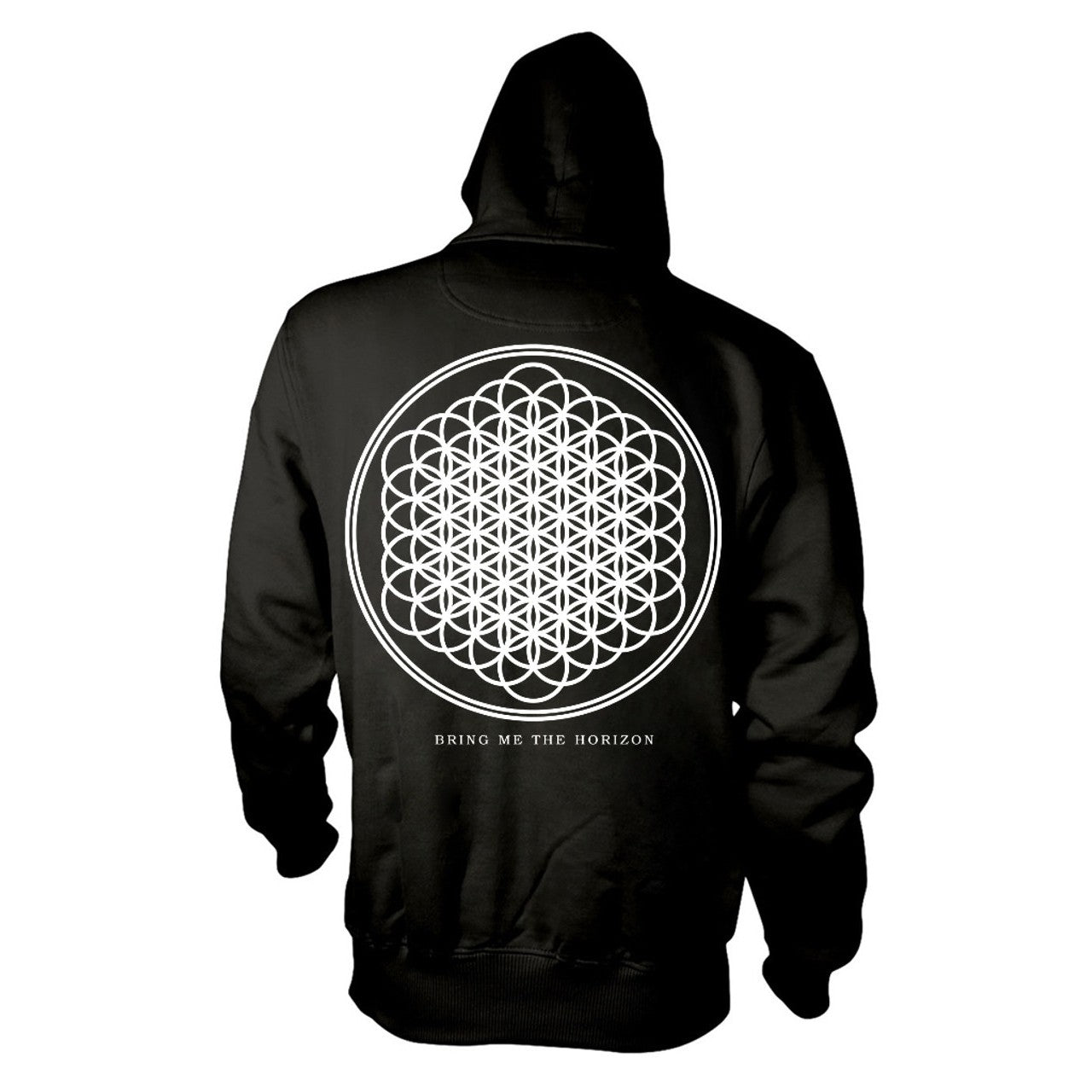 Black - Back - Bring Me The Horizon Unisex Adult Flower Of Life Full Zip Hoodie