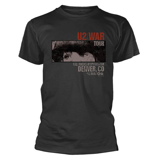 Vintage Black - Front - U2 Unisex Adult War Red Rocks T-Shirt