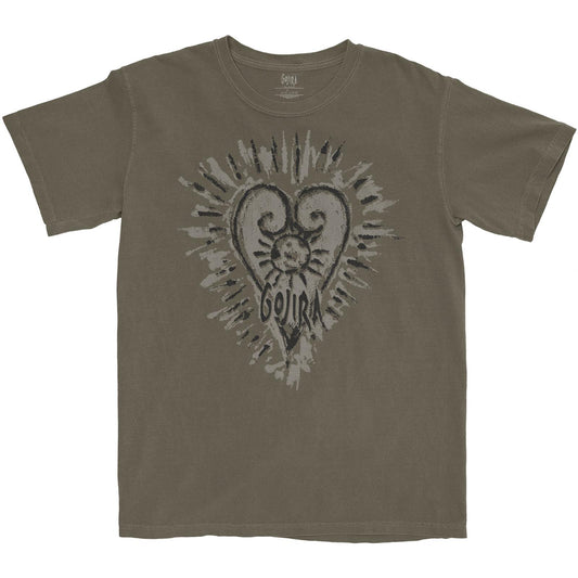 Dust - Front - Gojira Unisex Adult Fortitude Heart Cotton T-Shirt
