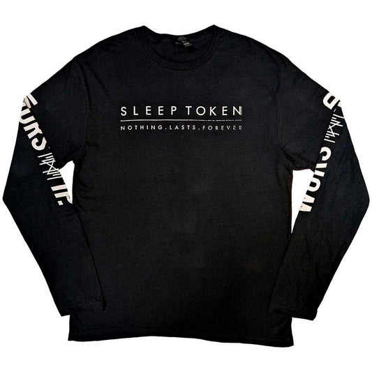 Black - Front - Sleep Token Unisex Adult Worship Sleeve Print Cotton Long-Sleeved T-Shirt