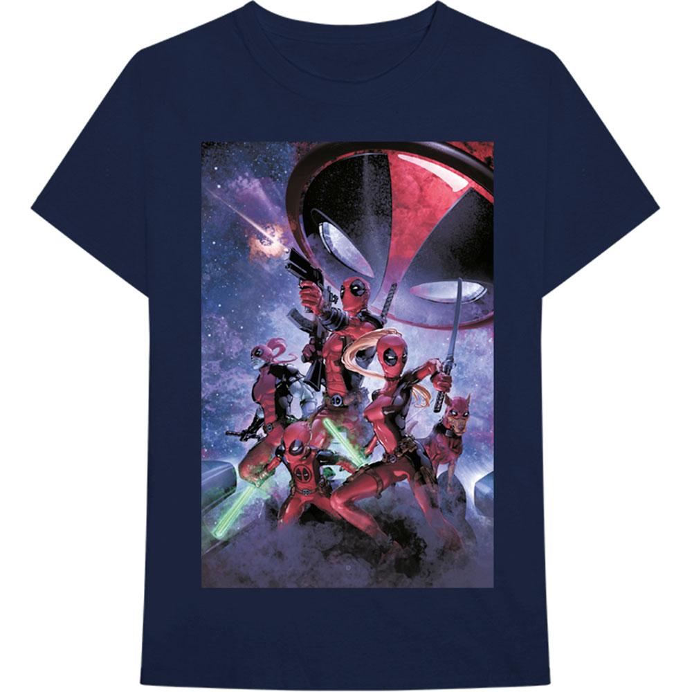 Navy Blue - Front - Deadpool Unisex Adult Family T-Shirt