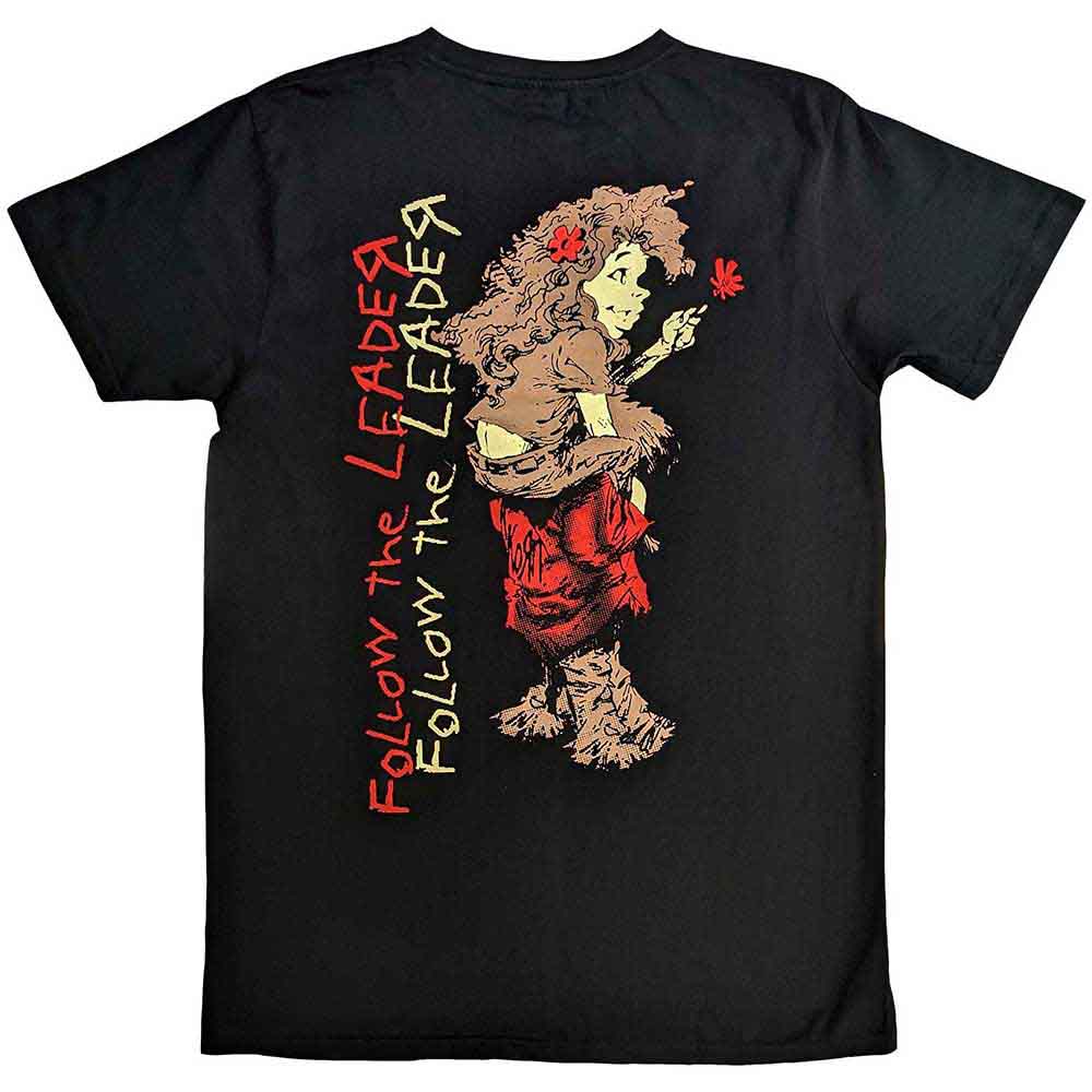 Black - Back - Korn Unisex Adult Follow The Leader Back Print Cotton T-Shirt