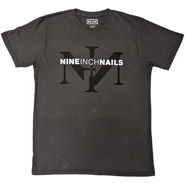 Charcoal Grey - Front - Nine Inch Nails Unisex Adult Logo T-Shirt