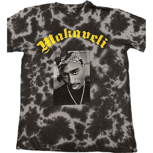 Grey - Front - Tupac Shakur Unisex Adult Makaveli Tie Dye T-Shirt