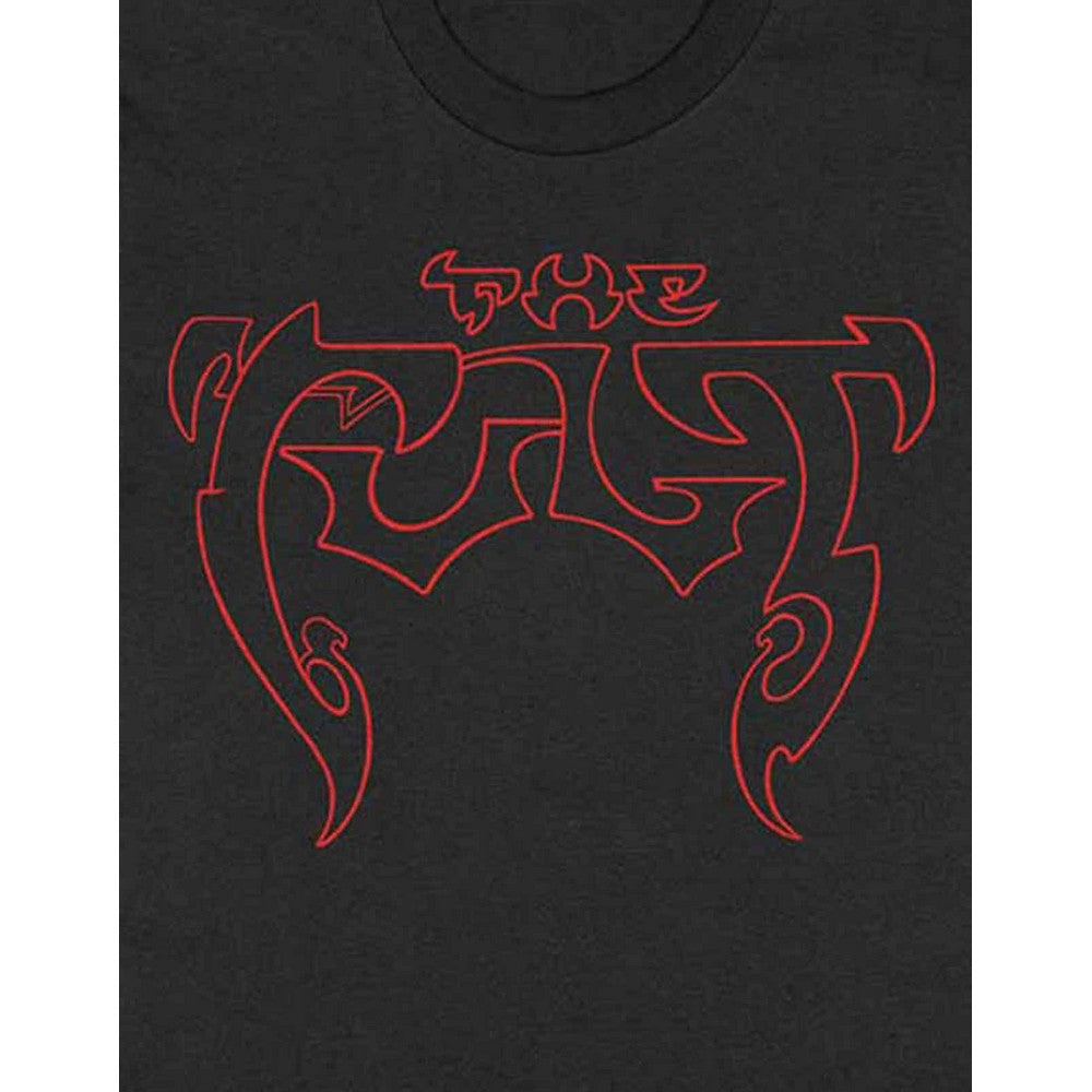 Black - Lifestyle - The Cult Unisex Adult Outline Cotton Logo T-Shirt