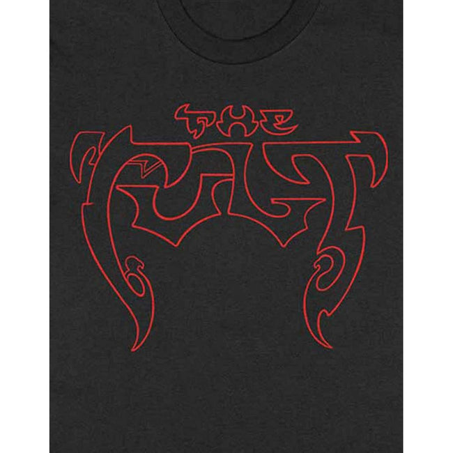 Black - Lifestyle - The Cult Unisex Adult Outline Cotton Logo T-Shirt
