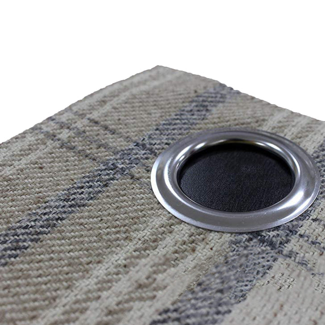 Natural - Lifestyle - Riva Home Aviemore Checked Pattern Ringtop Curtains