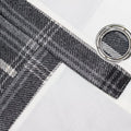Grey - Side - Riva Home Aviemore Checked Pattern Ringtop Curtains