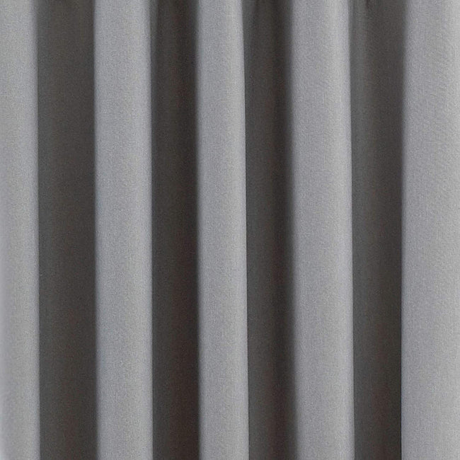 Silver - Back - Riva Home Eclipse Blackout Eyelet Curtains