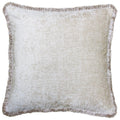 Natural - Front - Riva Home Astbury Fringed Square Cushion Cover