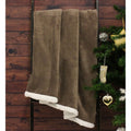 Mocha - Close up - Riva Paoletti Luxe Sherpa Fleece Throw
