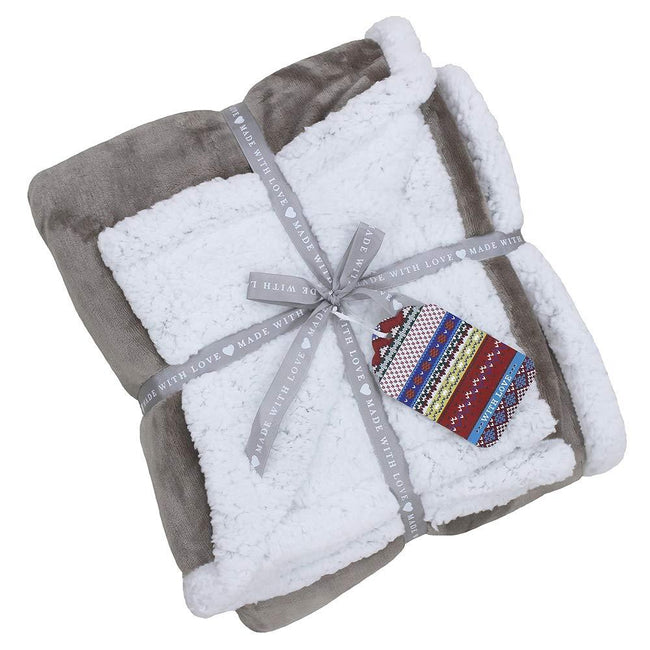Mocha - Front - Riva Paoletti Luxe Sherpa Fleece Throw