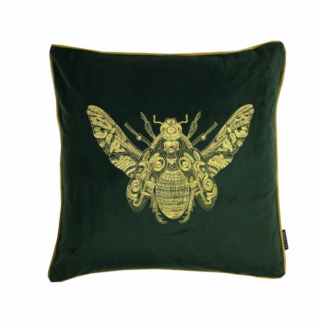 Emerald Green - Front - Riva Home Cerana Bee Design Cushion Cover