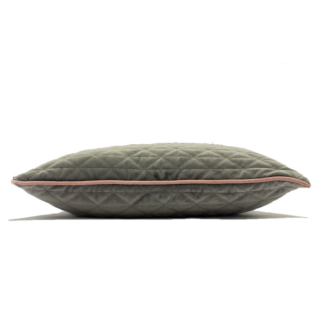 Charcoal Grey-Blush Pink - Side - Riva Home Quartz Cushion Cover with Geometric Diamond Design