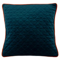 Teal-Jaffa Orange - Front - Riva Home Quartz Cushion Cover with Geometric Diamond Design