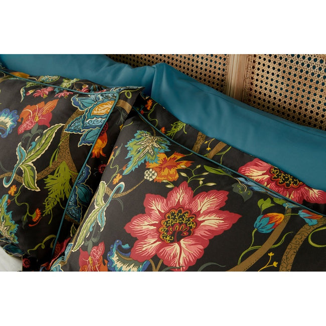 Black-Multicoloured - Lifestyle - Riva Paoletti Botanist Duvet Cover Set