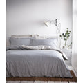 Blue-Grey-Natural - Front - The Linen Yard Hebden Duvet Cover Set