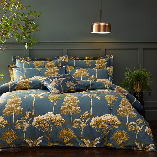 Blue - Back - Paoletti Arboretum Duvet Cover Set