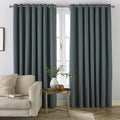 Mineral Blue - Front - Furn Moon Eyelet Curtains