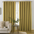 Ochre Yellow - Front - Furn Moon Eyelet Curtains
