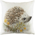 White-Green-Brown - Front - Evans Lichfield Woodland Hedgehog Cushion Cover