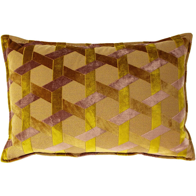Ochre Yellow-Blush Pink - Front - Paoletti Delano Cushion Cover