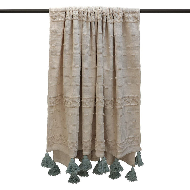 Light Green-Beige - Front - Furn Throw