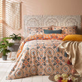 Orange - Side - Furn Folk Floral Duvet Cover Set