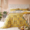 Ochre Yellow - Back - Furn Folk Floral Duvet Cover Set