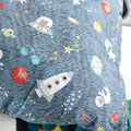 Blue - Close up - Linen House Childrens-Kids Space Race Duvet Cover Set