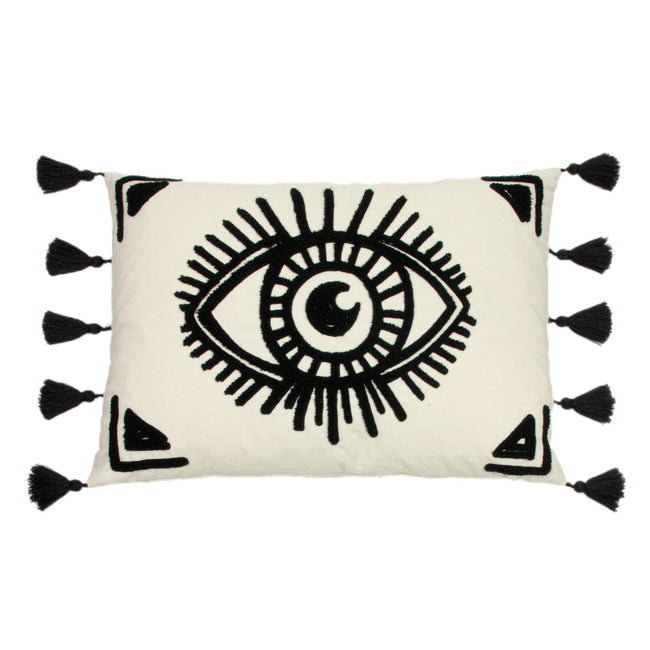 White-Black - Front - Furn Ashram Eye Cushion Cover