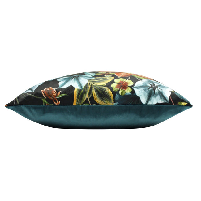 Teal - Side - Evans Lichfield Midnight Garden Aquilegia Cushion Cover