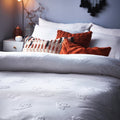 White - Side - The Linen Yard Ghost Tufted Halloween Duvet Cover Set