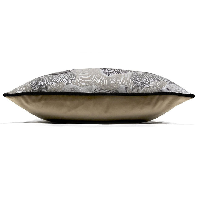 Dusk Grey - Side - Prestigious Textiles Damara Zebra Cushion Cover