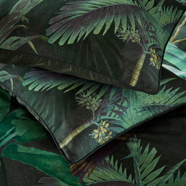 Green - Back - Paoletti Siona Tropical Duvet Cover Set