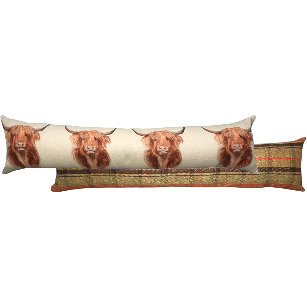 Evans Lichfield Copricuscino Hunter Highland | 43x43 Cm | Mucca E Tartan | 100% Poliestere