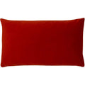 Flame Red - Front - Evans Lichfield Sunningdale Velvet Rectangular Cushion Cover