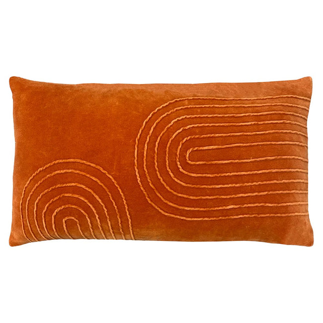 Orange - Front - Furn Mangata Velvet Cushion Cover