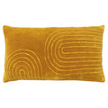 Ochre Yellow - Front - Furn Mangata Velvet Rectangular Cushion Cover