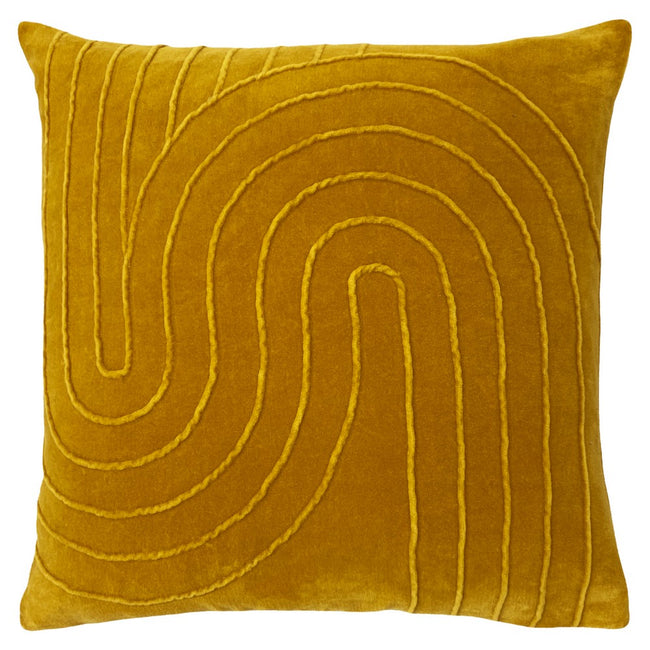 Ochre Yellow - Front - Furn Mangata Velvet Cushion Cover