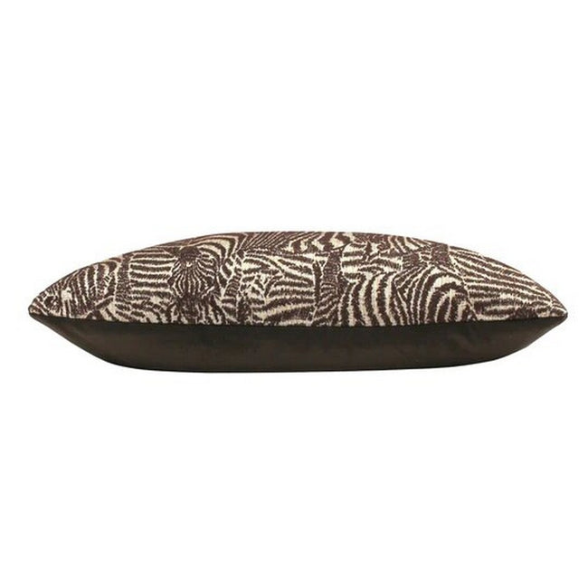 Earth Brown - Side - Kai Hector Jacquard Zebra Cushion Cover