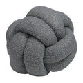 Charcoal - Front - Furn Boucle Fleece Knotted Cushion