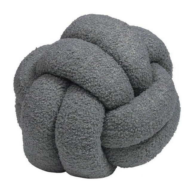 Charcoal - Front - Furn Boucle Fleece Knotted Cushion