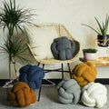 Charcoal - Back - Furn Boucle Fleece Knotted Cushion
