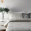 Oyster - Side - Paoletti Jacquard Marble Duvet Cover Set